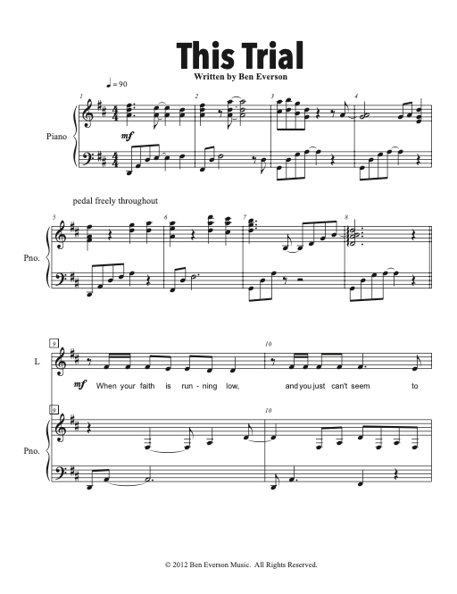 This Trial | Solo Voice with Piano