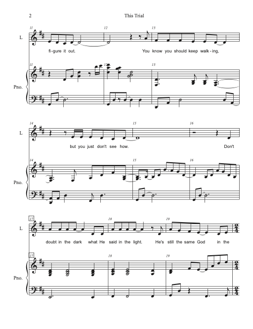 This Trial | Solo Voice with Piano