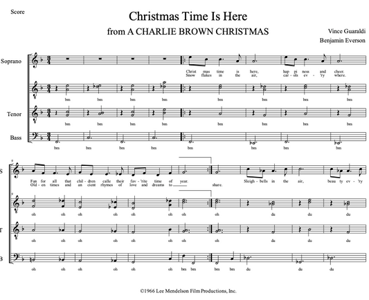 Christmas Time Is Here | A Cappella Studio Chart